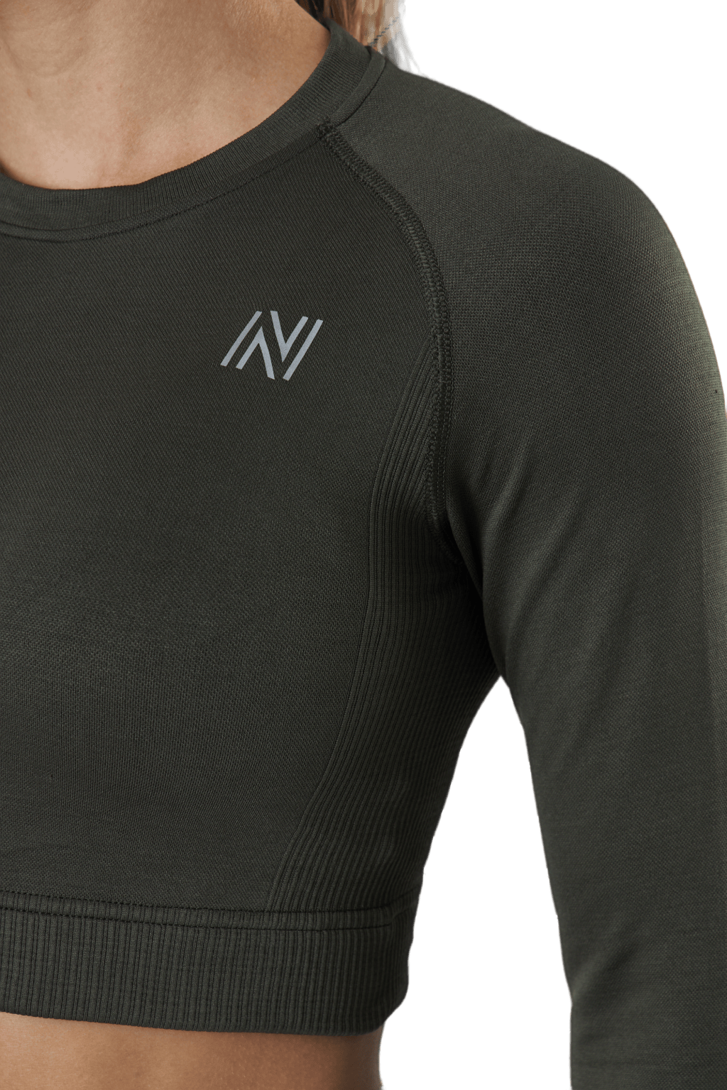 Molly Seamless Ls Crop Top Green - Bild 4