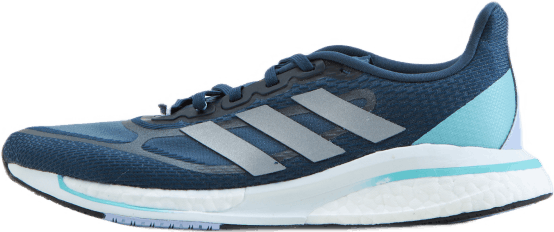 Supernova+ Shoes Crew Navy / Silver Metallic / Pulse Aqua, Female, Kengät, juoksukengät, urheilukengät, Juoksu, Sininen, EU 36 2/3
