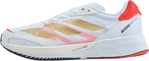 Adizero Adios 6 Tokyo Shoes Cloud White / Gold Metallic / Solar Red, Female, Sapatos, Tênis de corrida, sapatos esportivos, Corrida, Multi cor, EU 40 2/3