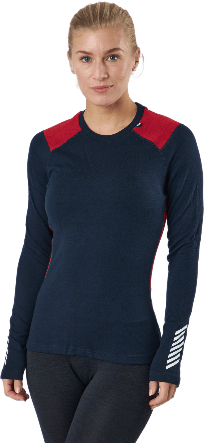 W Lifa Merino Midweight Crew 598 Navy, Female, Apparels, Shirts, Multi color, M