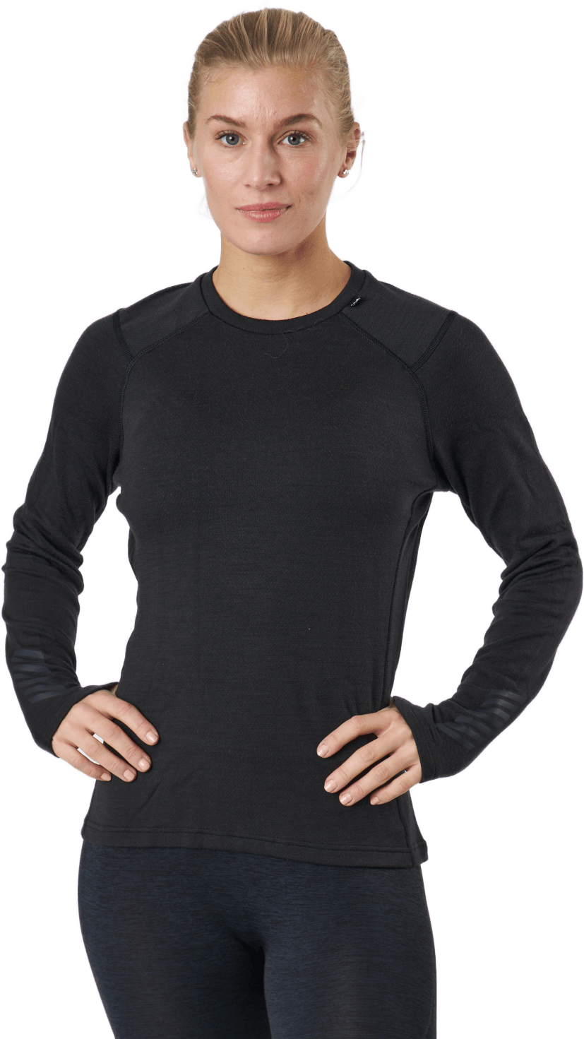 W Lifa Merino Midweight Crew 990 Black, Female, Klær, Skjorter, Svart, M