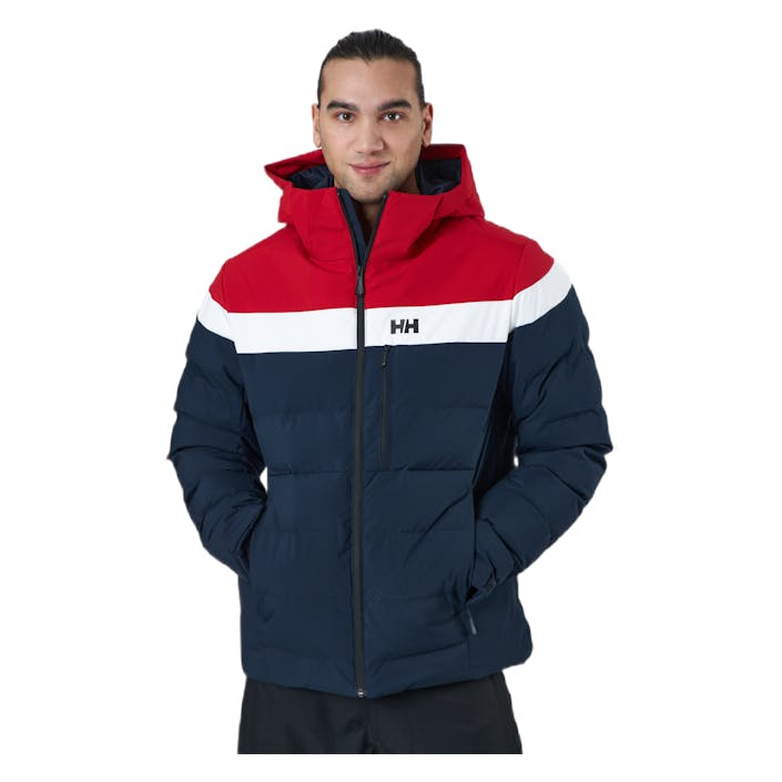 Bossanova Puffy Jacket Navy Red White, Male, Kläder, jackor, Blå, M