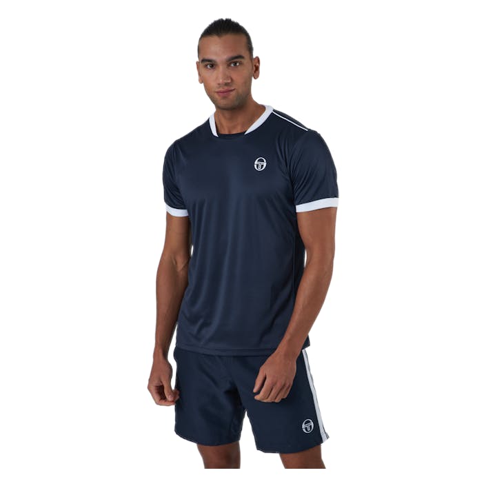 Club Tech T-shirt Navy/white, Male, Kleding, T-shirt, Squash, Blauw, L