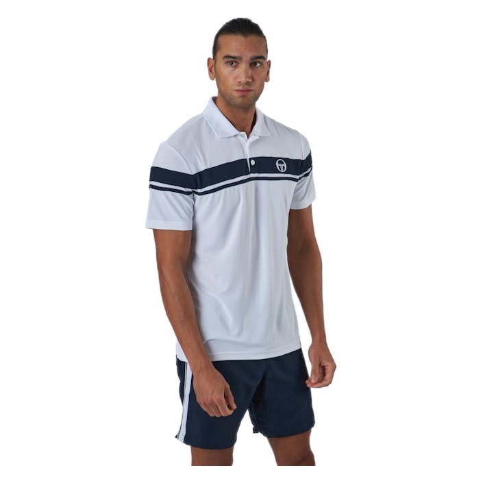 Young Line Pro Polo White/navy, Male, Kleding, T-shirt, Squash, Wit, XL