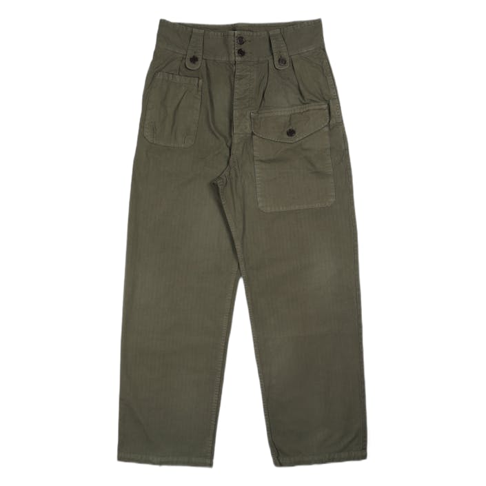 Coronel Pants Dmgd Olive, Male, Vêtements, Bottoms, Gris, 5