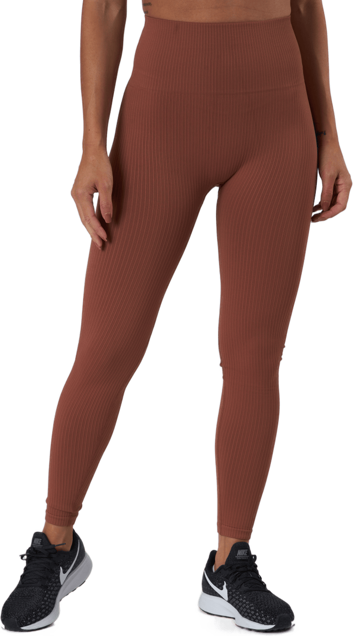 Seamless Rib Tights Copper Brown
