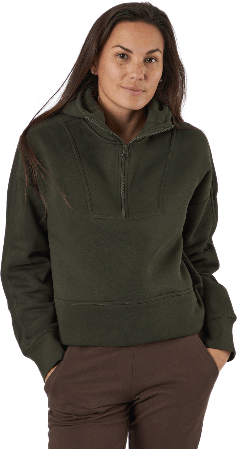 Oversized Zip Hood Forest Green, Female, Abbigliamento, Camicie, Allenamento, Verde, L