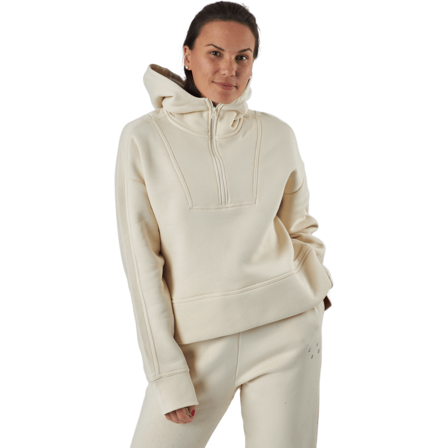 Oversized Zip Hood Light Sand