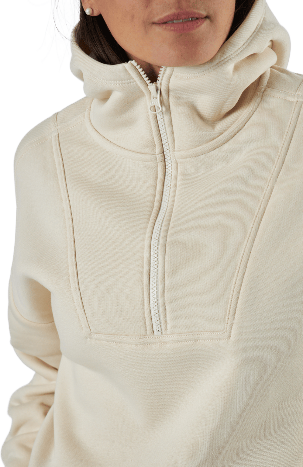 Oversized Zip Hood Light Sand - Bild 5