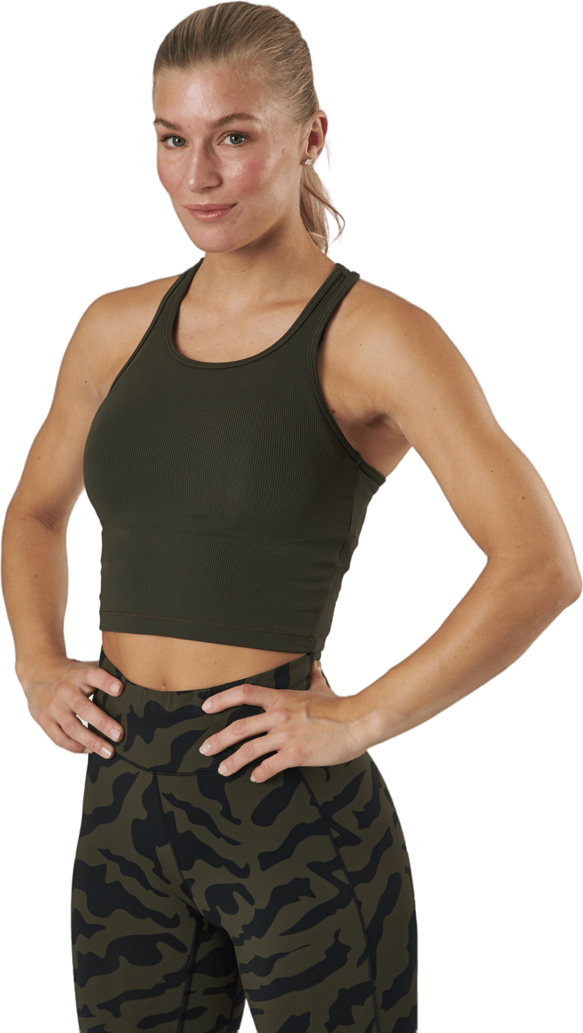Bold Rib Crop Tank Forest Green - Bild 2