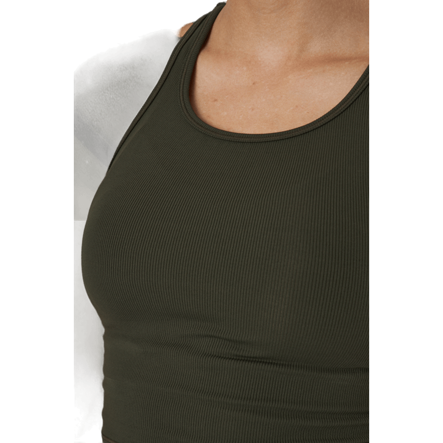 Bold Rib Crop Tank Forest Green - Bild 4