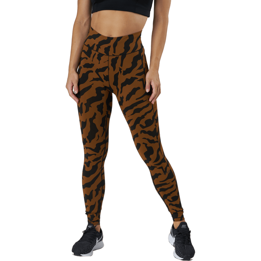 Iconic Printed 7/8 Tights Escape Brown