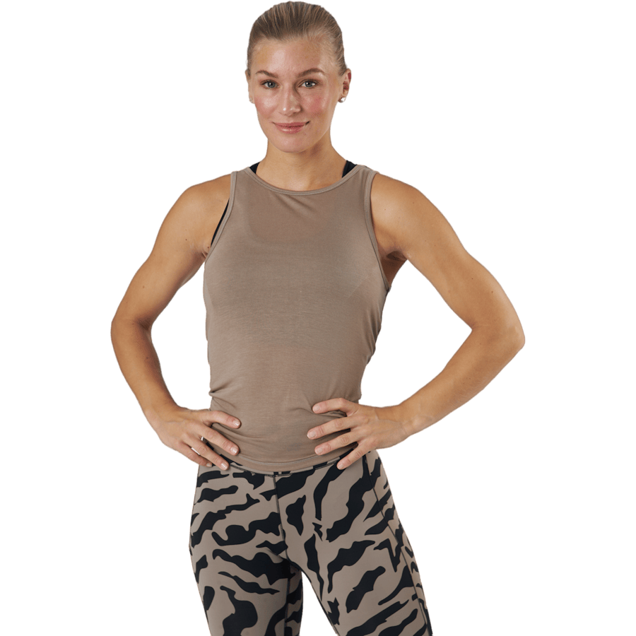 Tie Back Tank Taupe Grey