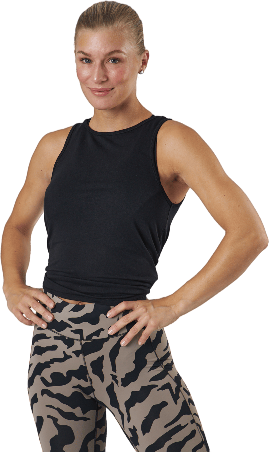 Tie Back Tank Black, Female, Apparels, Tops, Workout, Black, 34