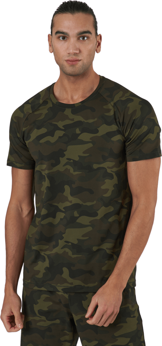 M Printed Tee Action Green, Male, Apparels, T-shirt, Workout, Multi color, L