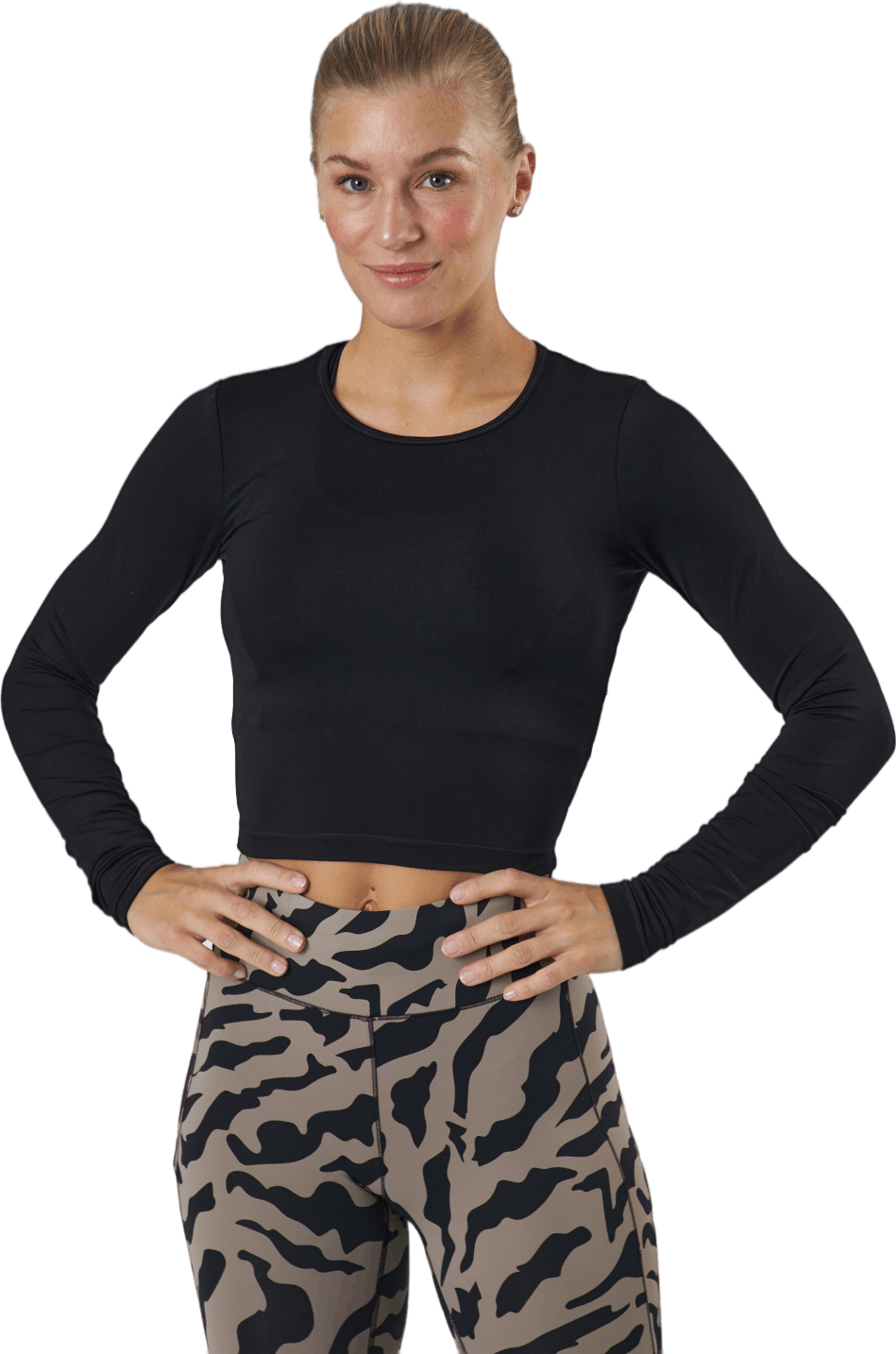 Crop Long Sleeve Black, Female, Kleding, Tops, Training, Zwart, 38
