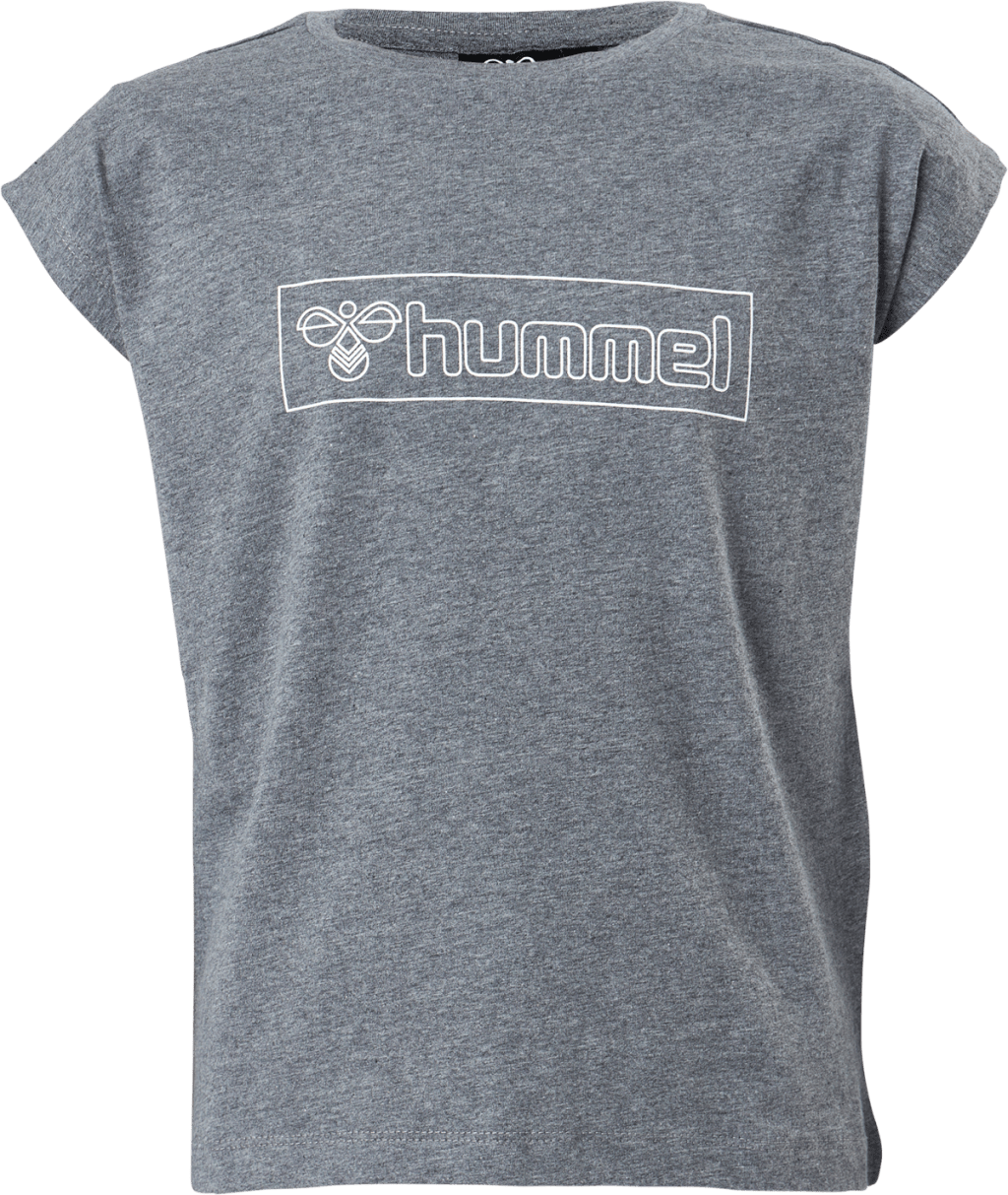 Hmlboxline T-shirt S/s Medium Melange, Unisex, Abbigliamento, Maglietta, Grigio, 128