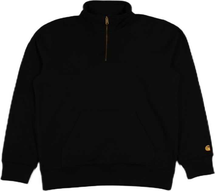 Chase Neck Zip Sweat Cotton/po Black / Gold, Male, Abbigliamento, felpe con cappuccio e felpe, Nero, XS