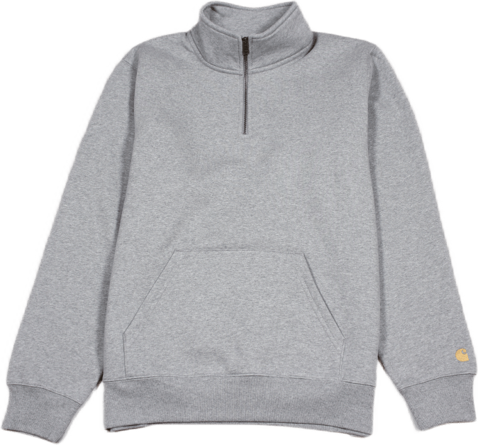 Chase Neck Zip Sweat Cotton/po Grey Heather / Gold