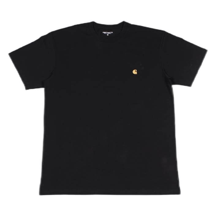 S/s Chase T-shirt 100% Cotton  Black / Gold, Male, Klær, Tops, Svart, S