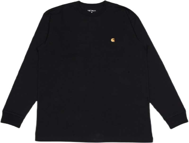 L/s Chase T-shirt 100% Cotton  Black / Gold, Male, Ropa, Tops, Negro, XXL