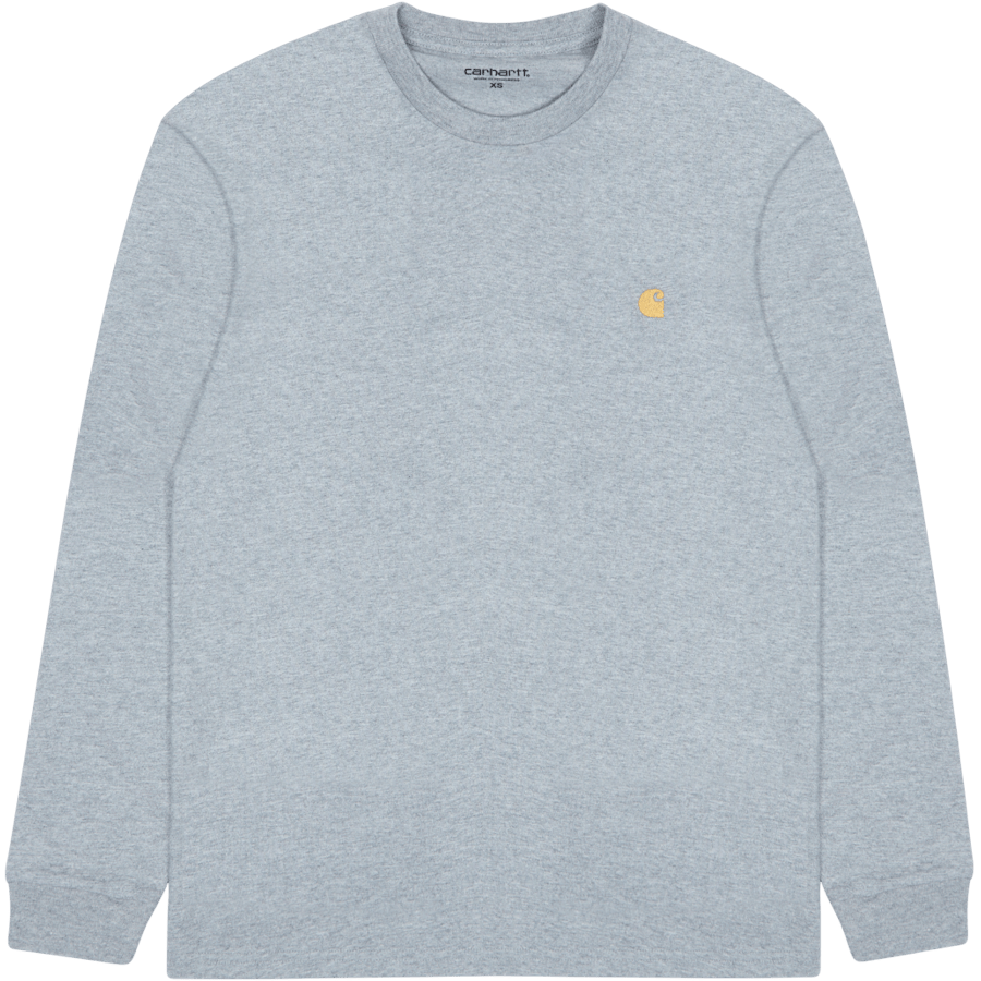 L/s Chase T-shirt 100% Cotton Grey Heather / Gold