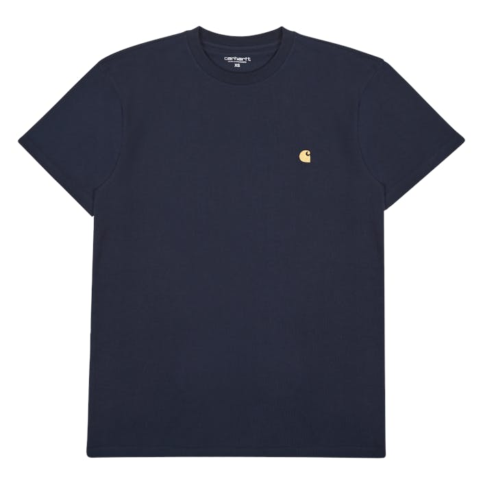 S/s Chase T-shirt 100% Cotton Dark Navy / Gold, Male, Apparels, Tops, Blue, L
