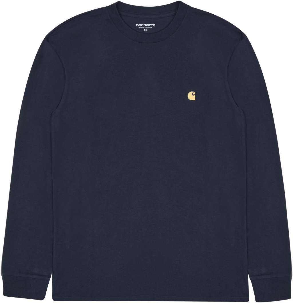 L/s Chase T-shirt 100% Cotton  Dark Navy / Gold