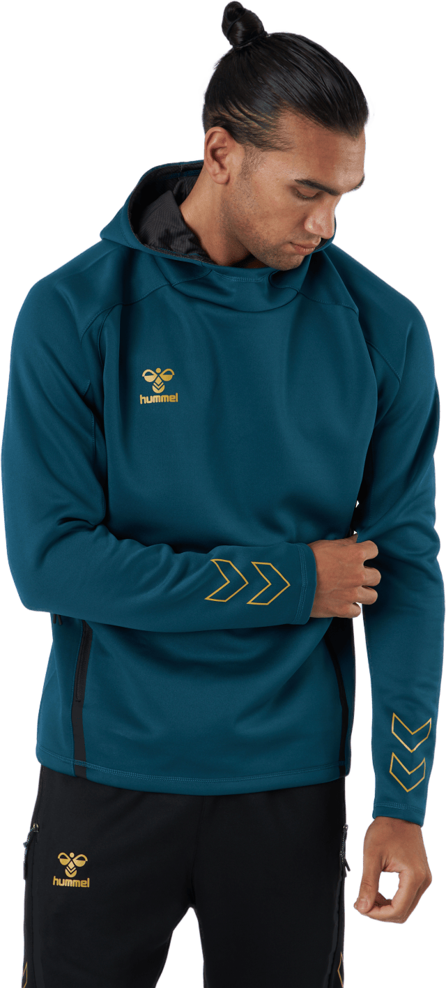Hmlcima Xk Hoodie Blue Coral, Male, Apparels, Shirts, Blue, L