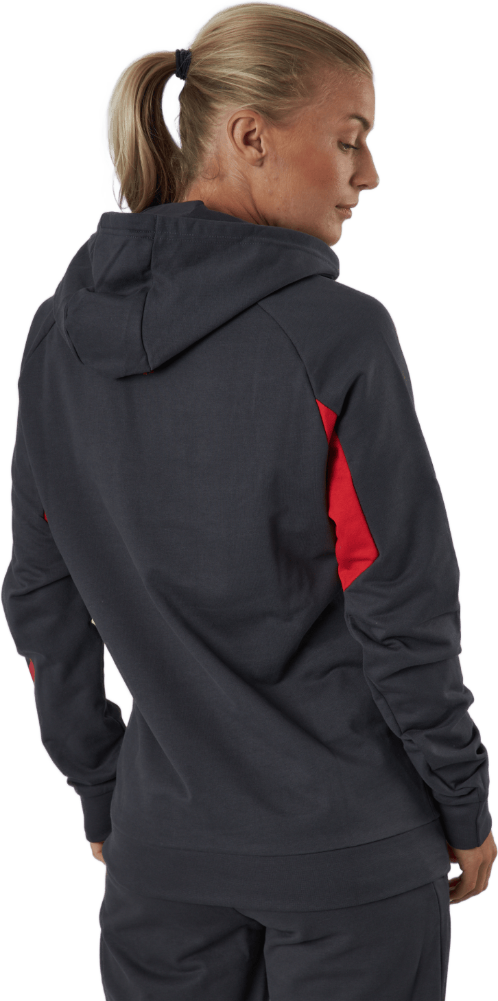 Hmlaction Cotton Hoodie Woman Ebony/flame Scarlet - Bild 3
