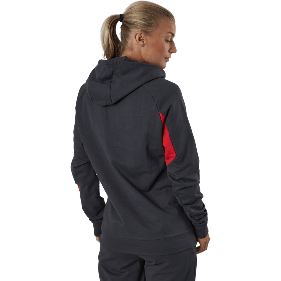 Hmlaction Cotton Hoodie Woman Ebony/flame Scarlet - Bild 3