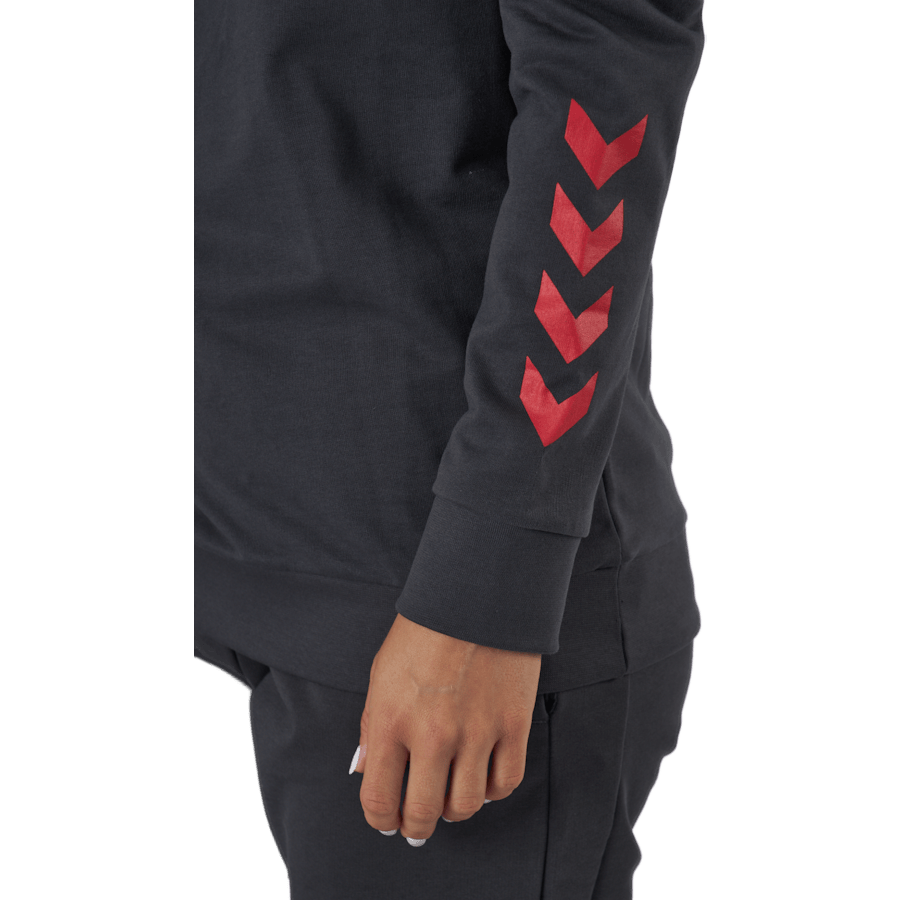 Hmlaction Cotton Hoodie Woman Ebony/flame Scarlet - Bild 5