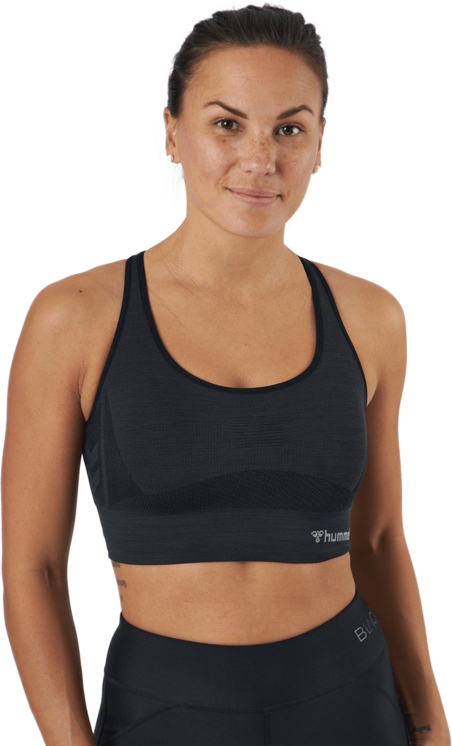 Hmlclea Seamless Sports Top Black Melange