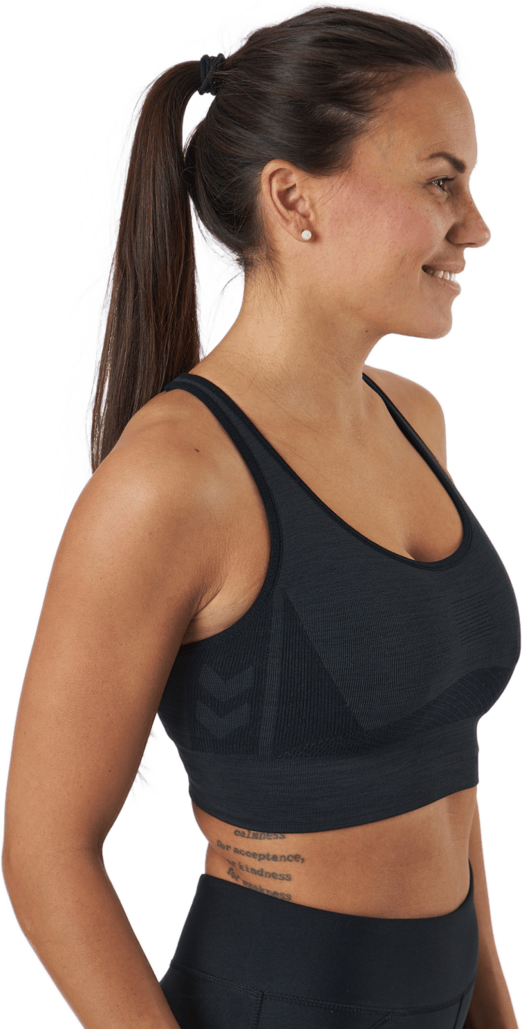 Hmlclea Seamless Sports Top Black Melange - Bild 2