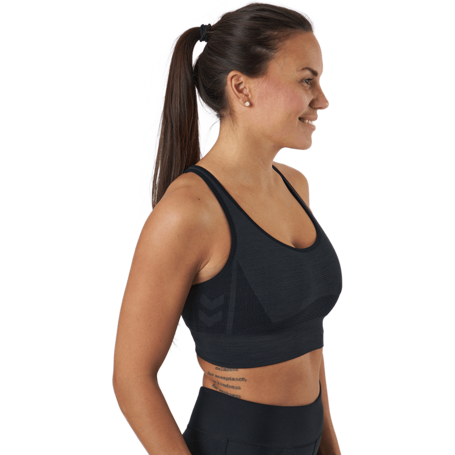 Hmlclea Seamless Sports Top Black Melange - Bild 2