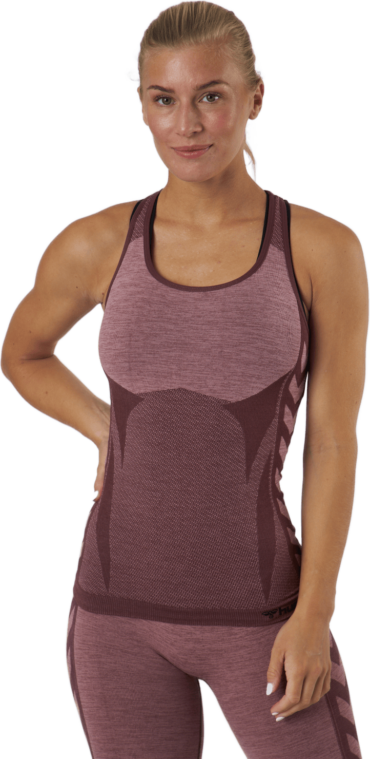 Hmlclea Seamless Top Fudge/woodrose Melange, Female, Apparels, Tops, Pink, M