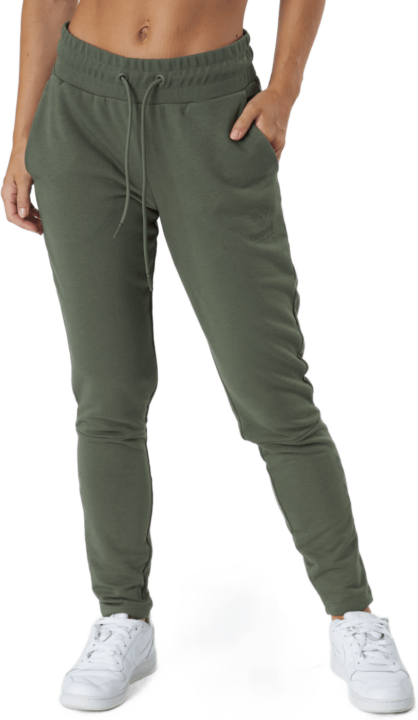 Hmlnoni Tapered Pants Beetle, Female, Apparels, Pants, Green, M