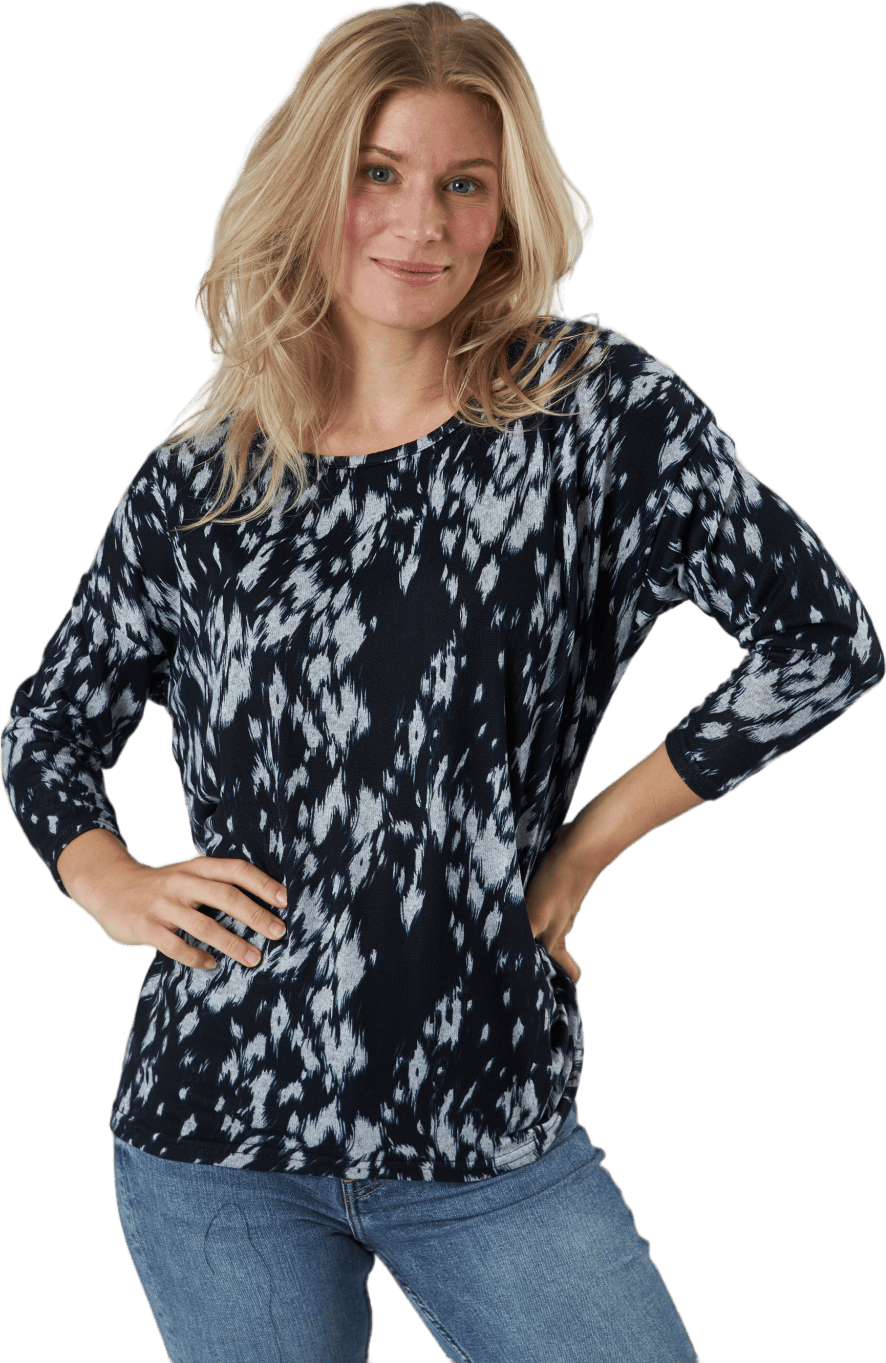 Onlelcos 4/5 Aop Top Jrs Noos Black W/graphic Paint 15, Female, Apparels, Shirts, Multi color, S