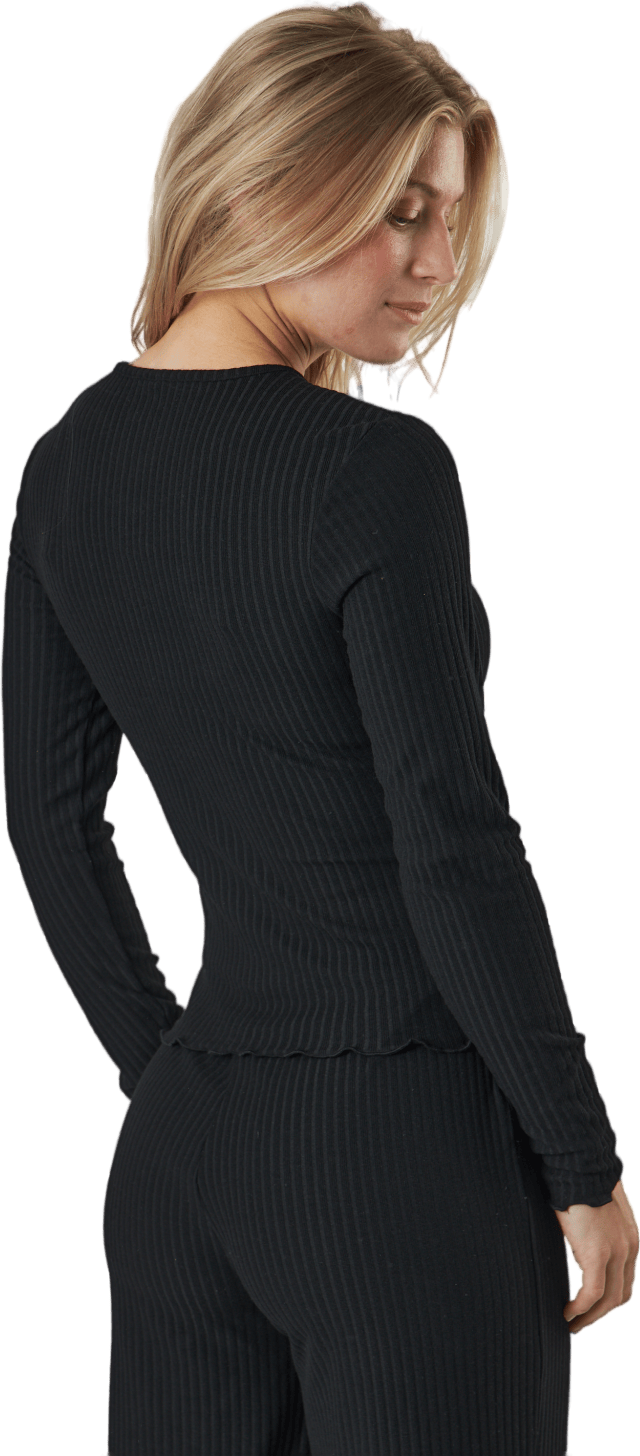 Onlnella L/s O-neck Rib Top No Black - Bild 3