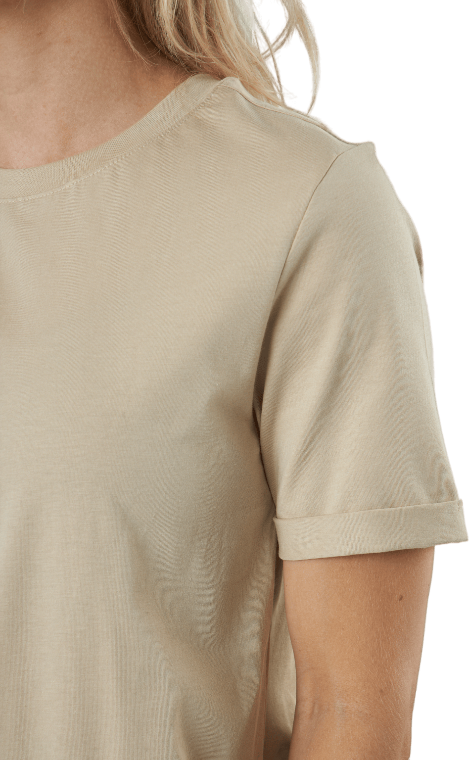 Pcria Ss Fold Up Solid Tee Noo White Pepper - Bild 4