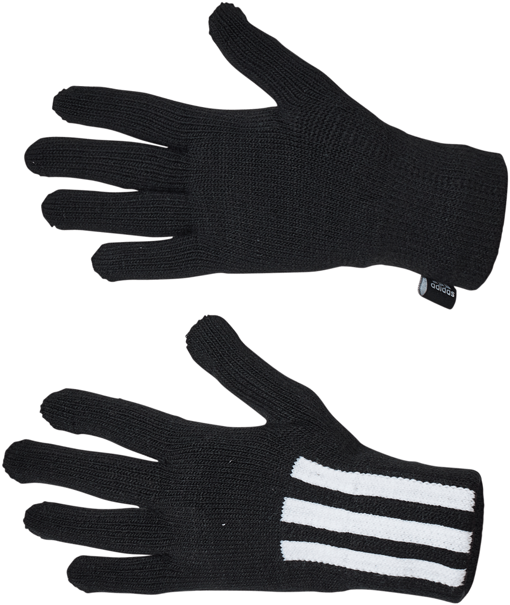 3Stripes Gloves Conductive Black / White / White, Unisex, Apparels, hats & caps, Running, Black, XL