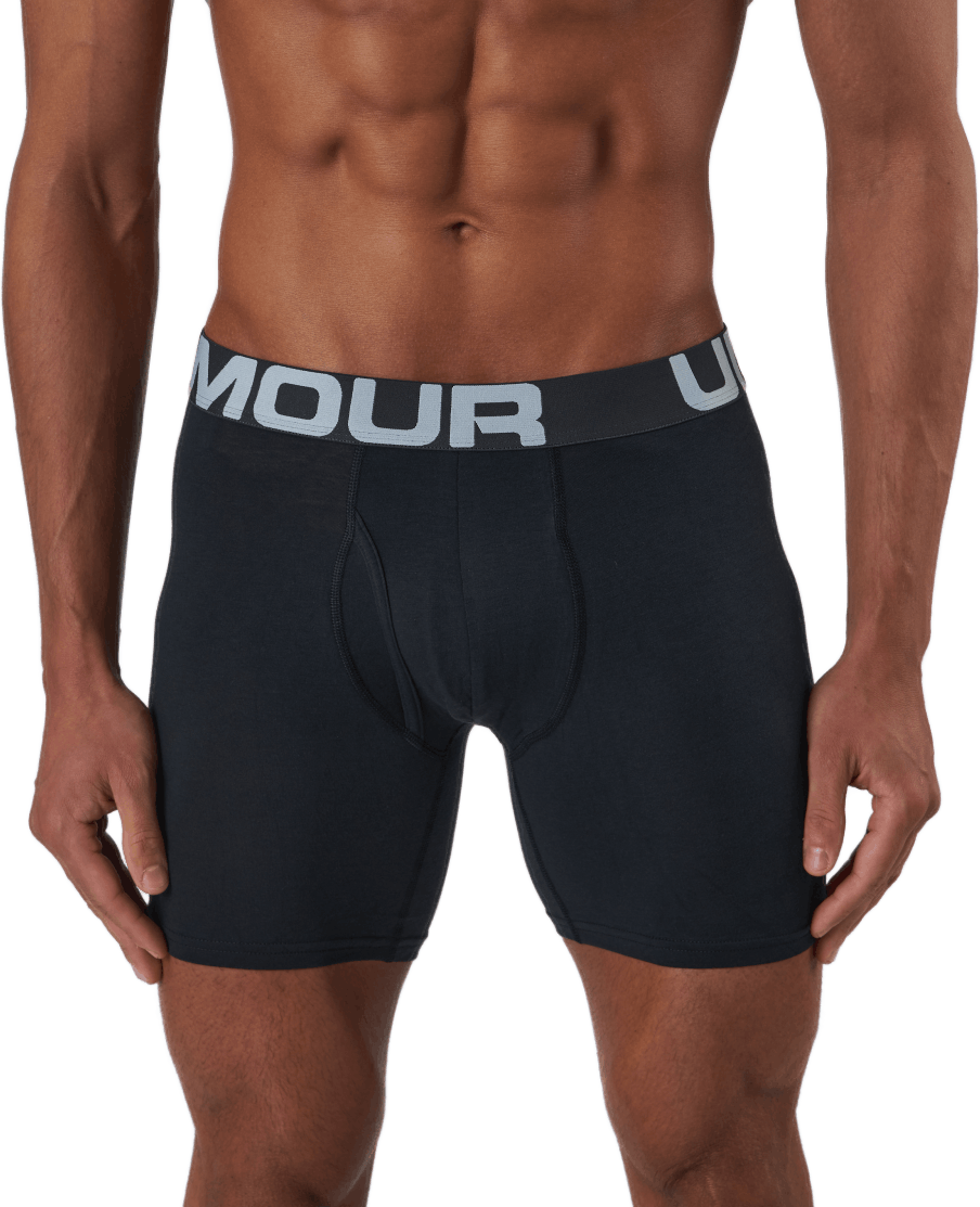 Ua Charged Cotton 6in 3 Pack Black, Male, Apparels, Underwear, Running, Black, L