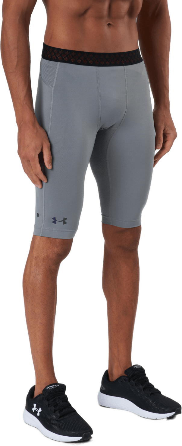 Ua Hg Rush 2.0 Long Shorts Concrete, Male, Apparels, Leggings, Running, White, L