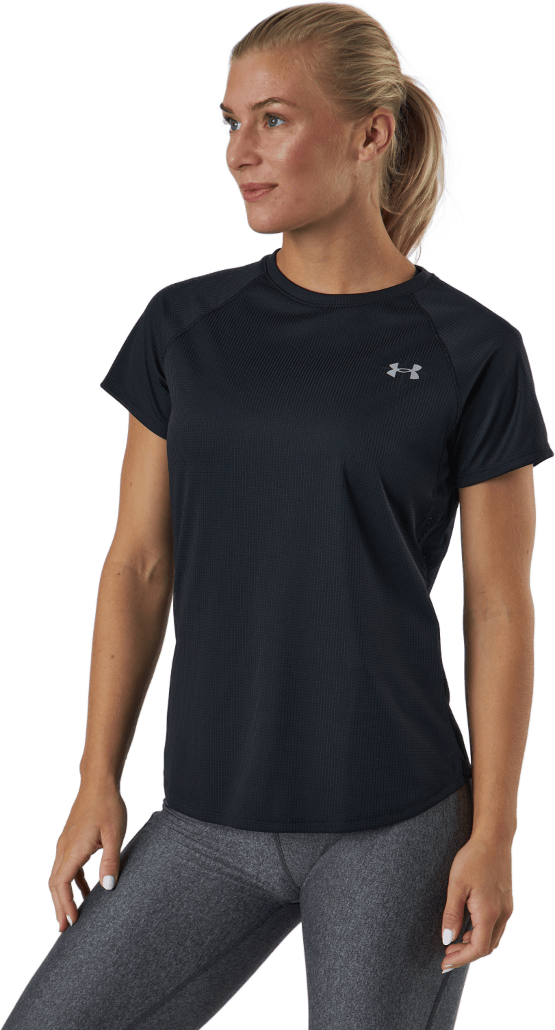 Ua Speed Stride Short Sleeve Black - Bild 2