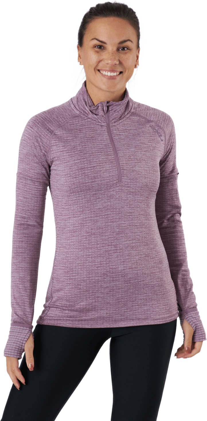 Ignition 1/4 Zip Orchid Mist/orchid Reflective, Female, Apparels, Shirts, Running, Pink, XL