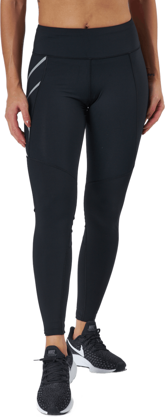Aero Vent Mid-rise Compressio Black/silver Reflective, Female, Vêtements, Leggings, Courses, Noir, XXL