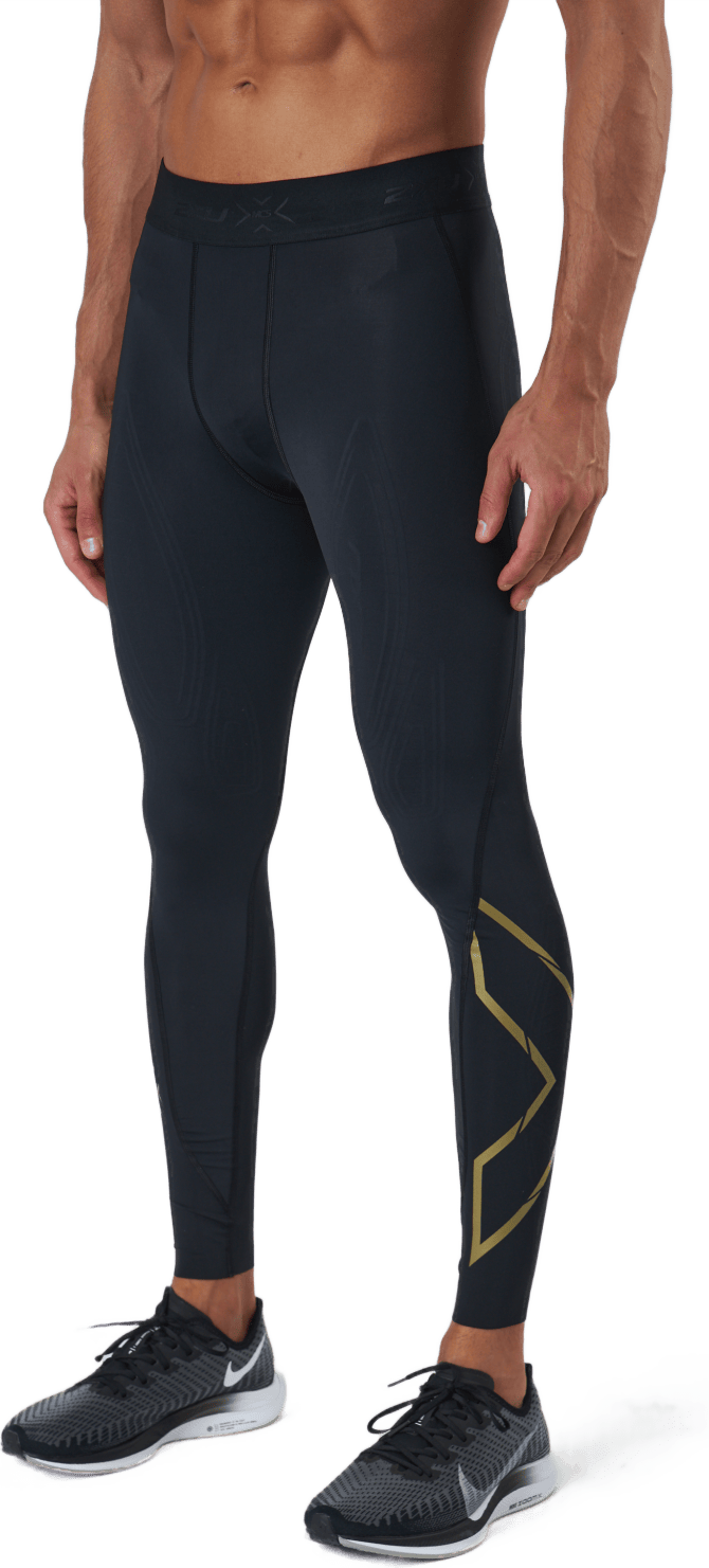 Force Compression Tights Black/gold, Male, Apparels, Leggings, Running, Black, S
