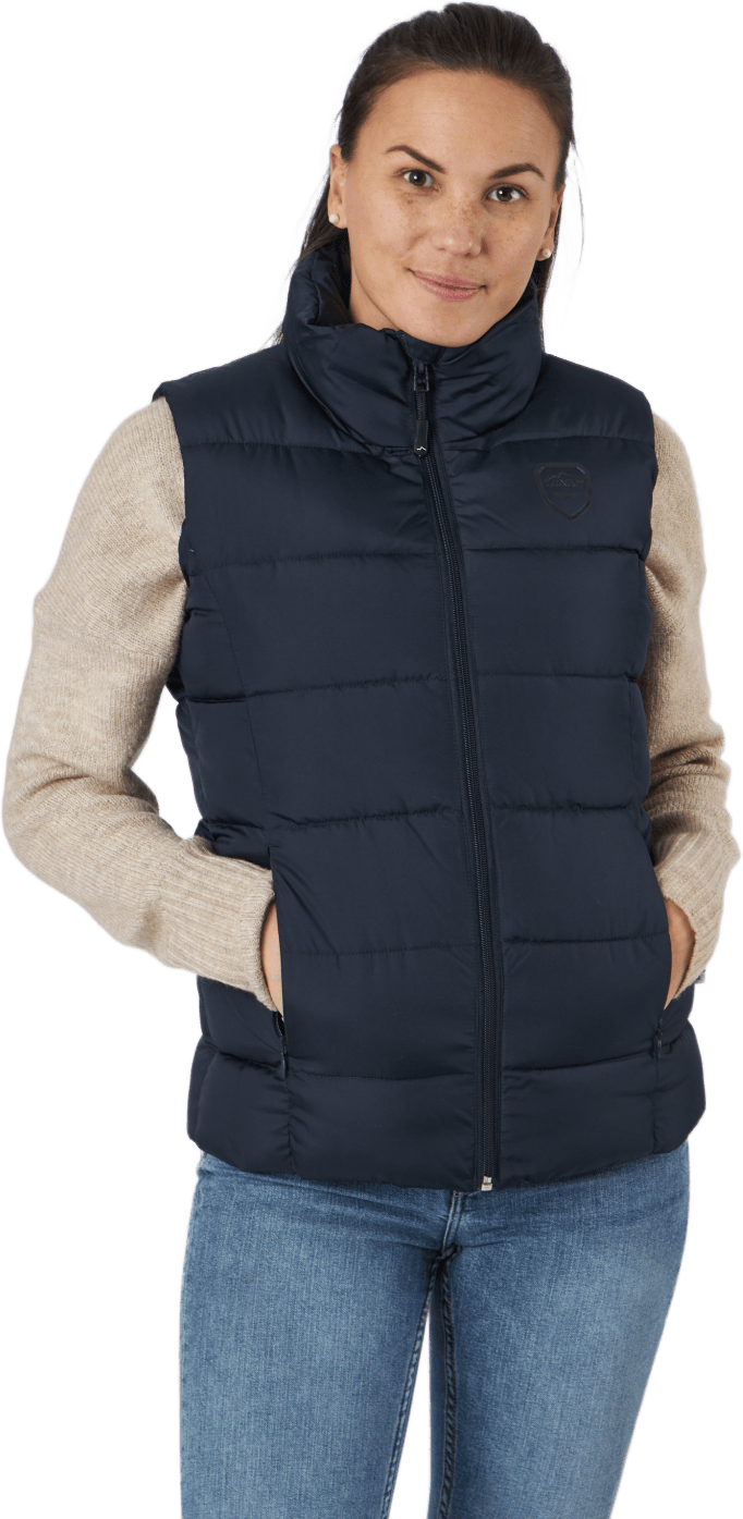 Tindra Waistcoat Dark Navy, Female, Kleding, jassen, Blauw, M