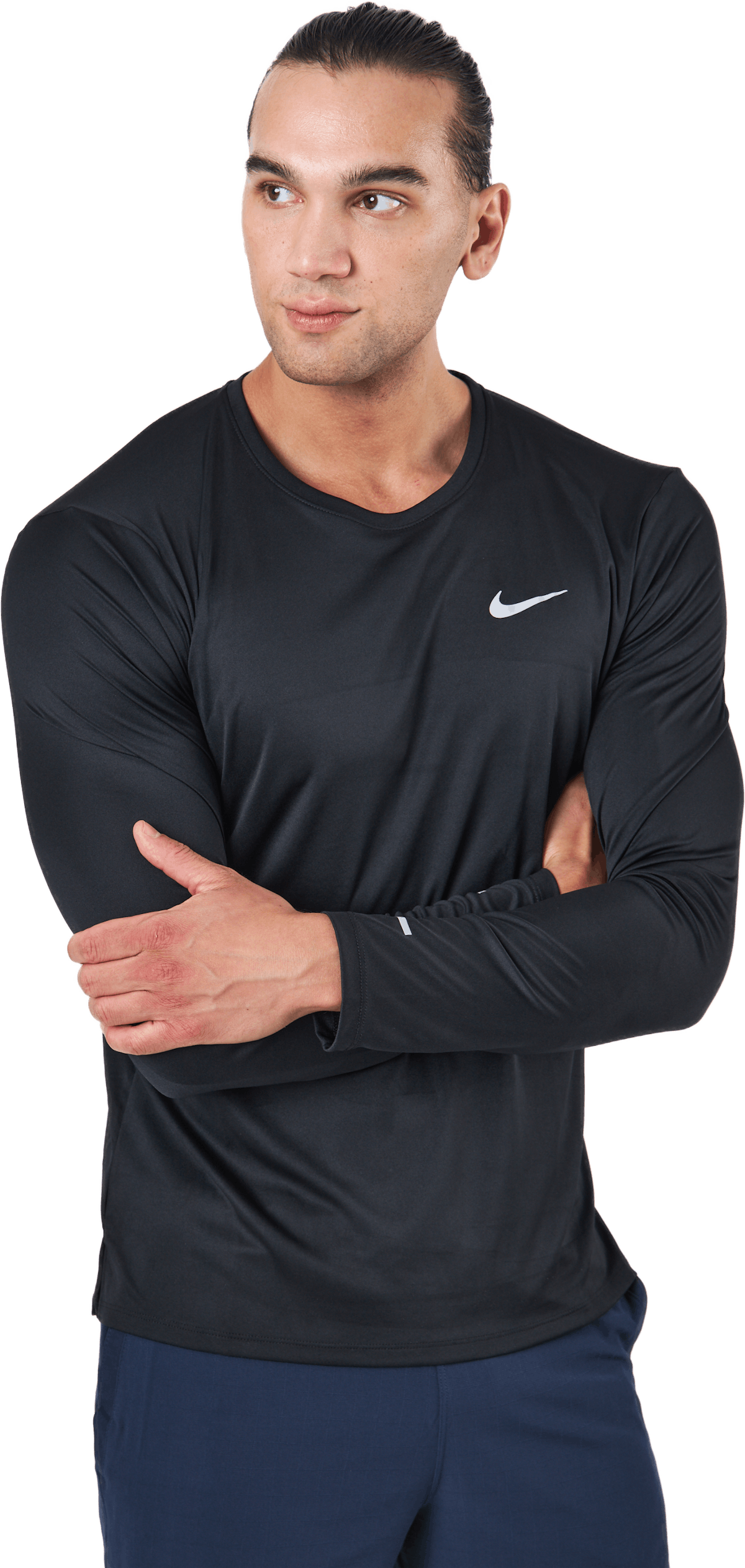 Dri Fit Miler Men S Long Sleeve Running Top Black Reflective Silv De Bedste Sportsmærker