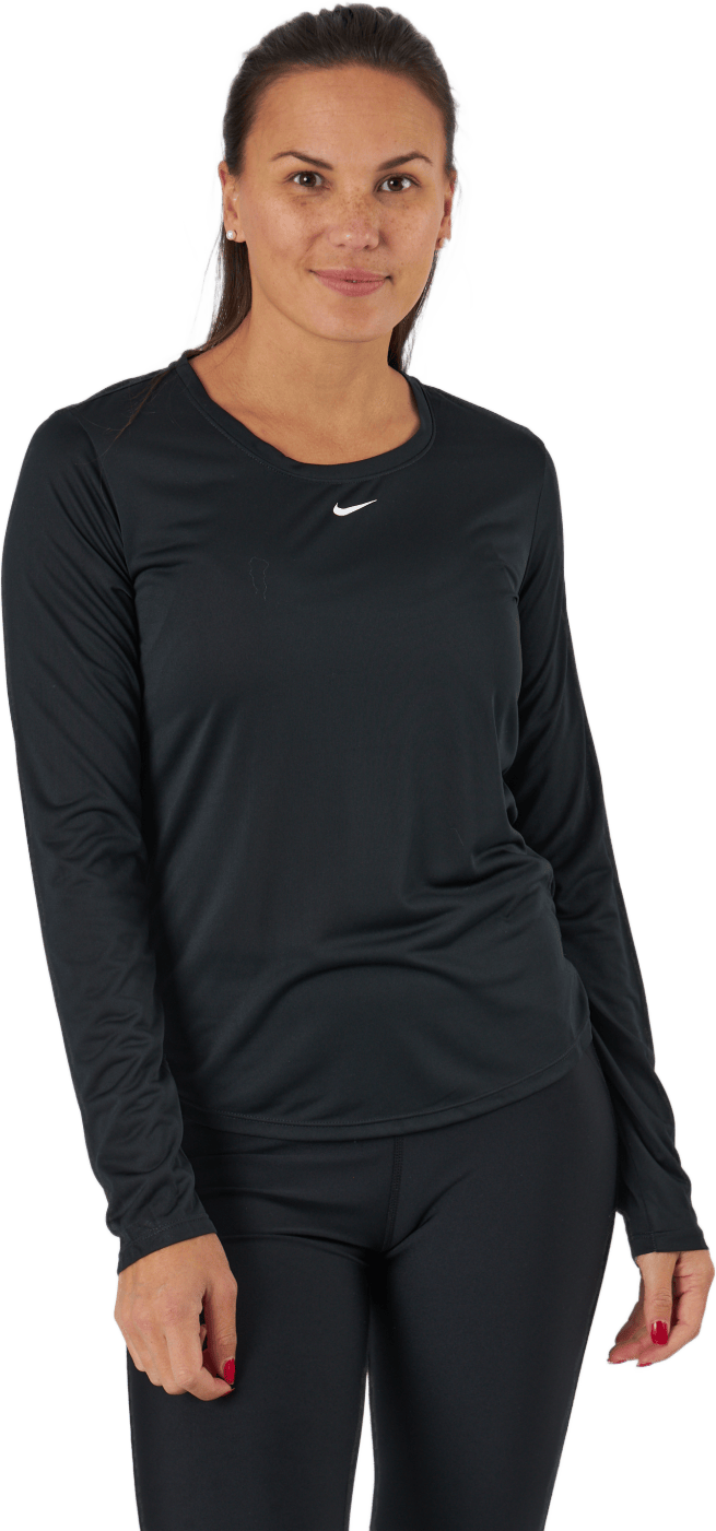Dri-FIT One Women's Standard Fit Long-Sleeve Top BLACK/WHITE, Female, Abbigliamento, Camicie, Allenamento, Nero, L